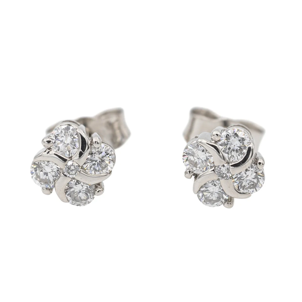 Boucles d'oreilles en or blanc et diamants - Image 5