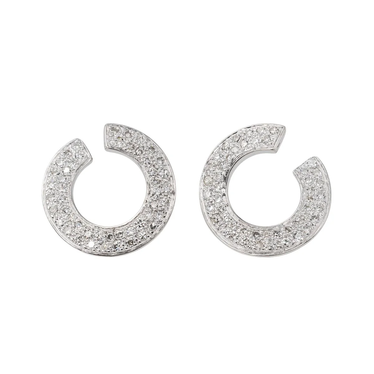 Boucles d'oreilles Puces Or blanc Diamant