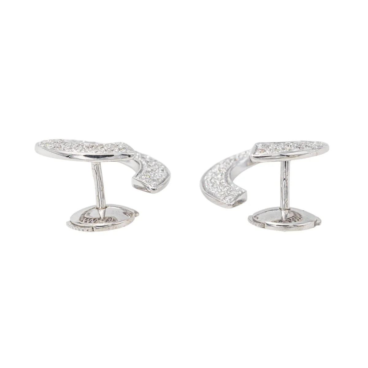 Boucles d'oreilles Puces Or blanc Diamant - Image 5