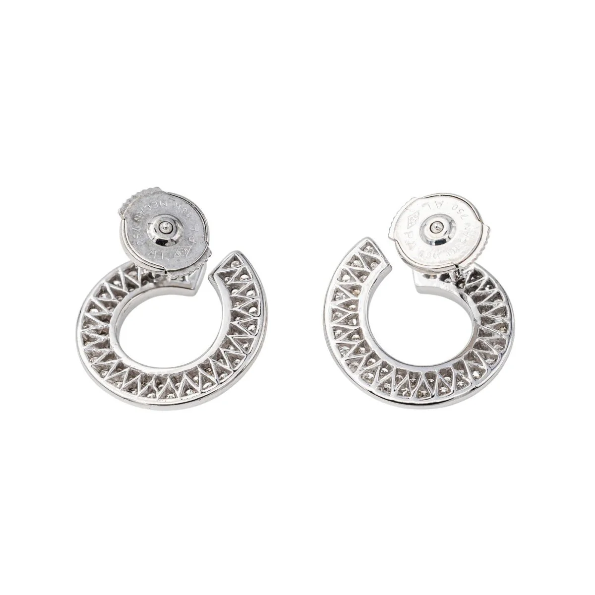 Boucles d'oreilles Puces Or blanc Diamant - Image 7