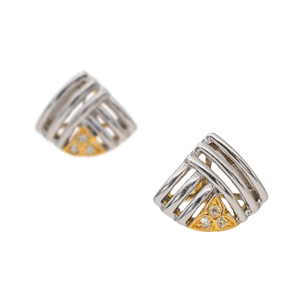 Boucles d'oreilles Puces Or blanc Diamant - Image 4