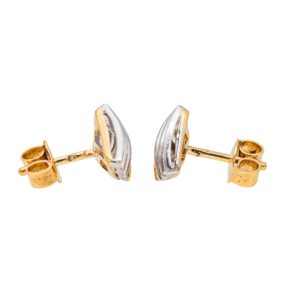 Boucles d'oreilles Puces Or blanc Diamant - Image 5
