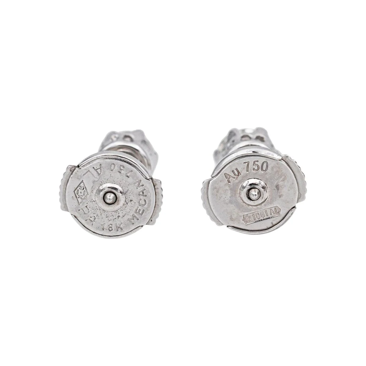 Boucles d'oreilles Puces en or blanc et diamants - Image 5