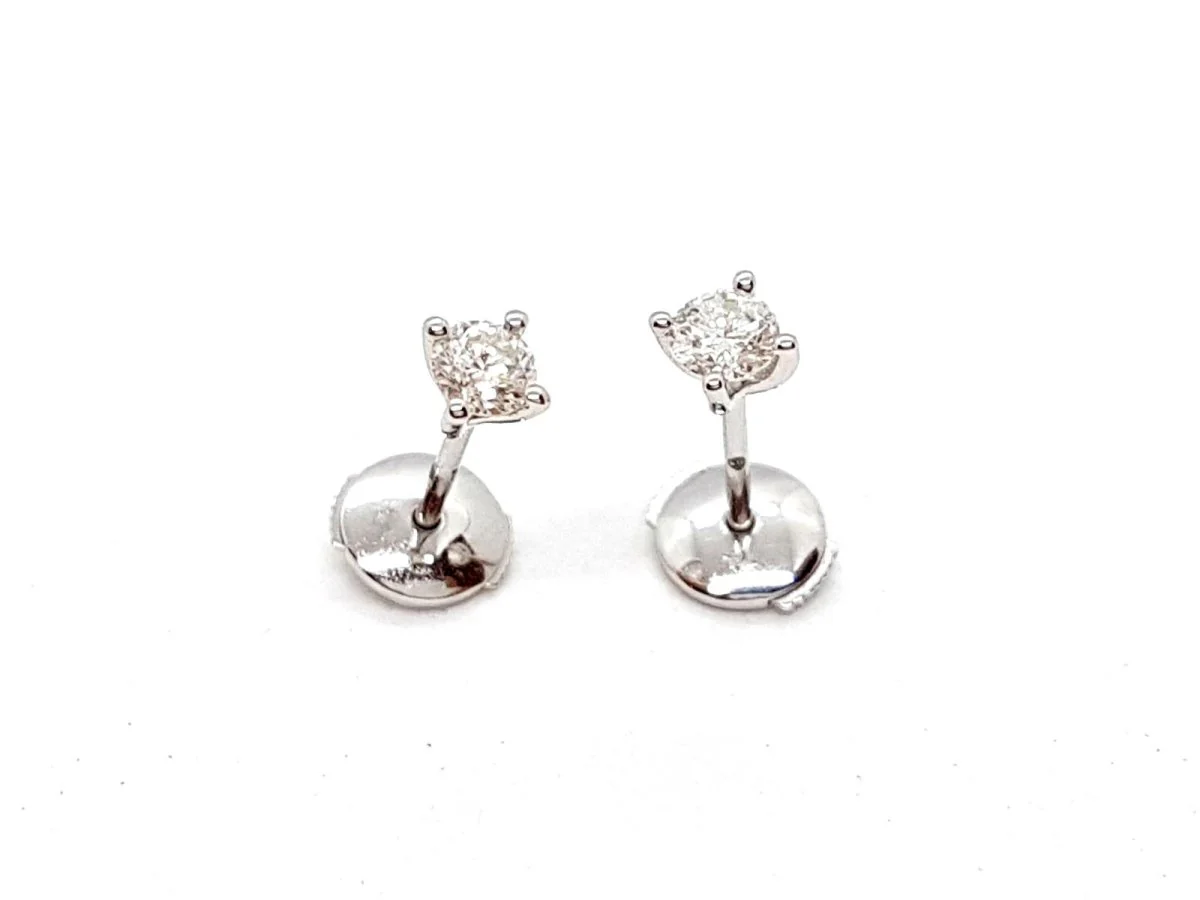 Boucles d'oreilles Puces Or blanc Diamant