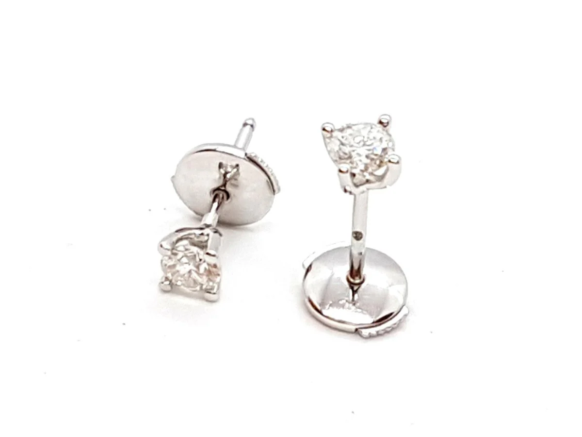 Boucles d'oreilles Puces Or blanc Diamant - Image 10