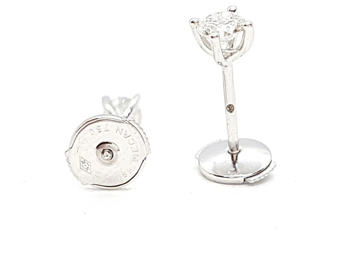 Boucles d'oreilles Puces Or blanc Diamant - Image 11