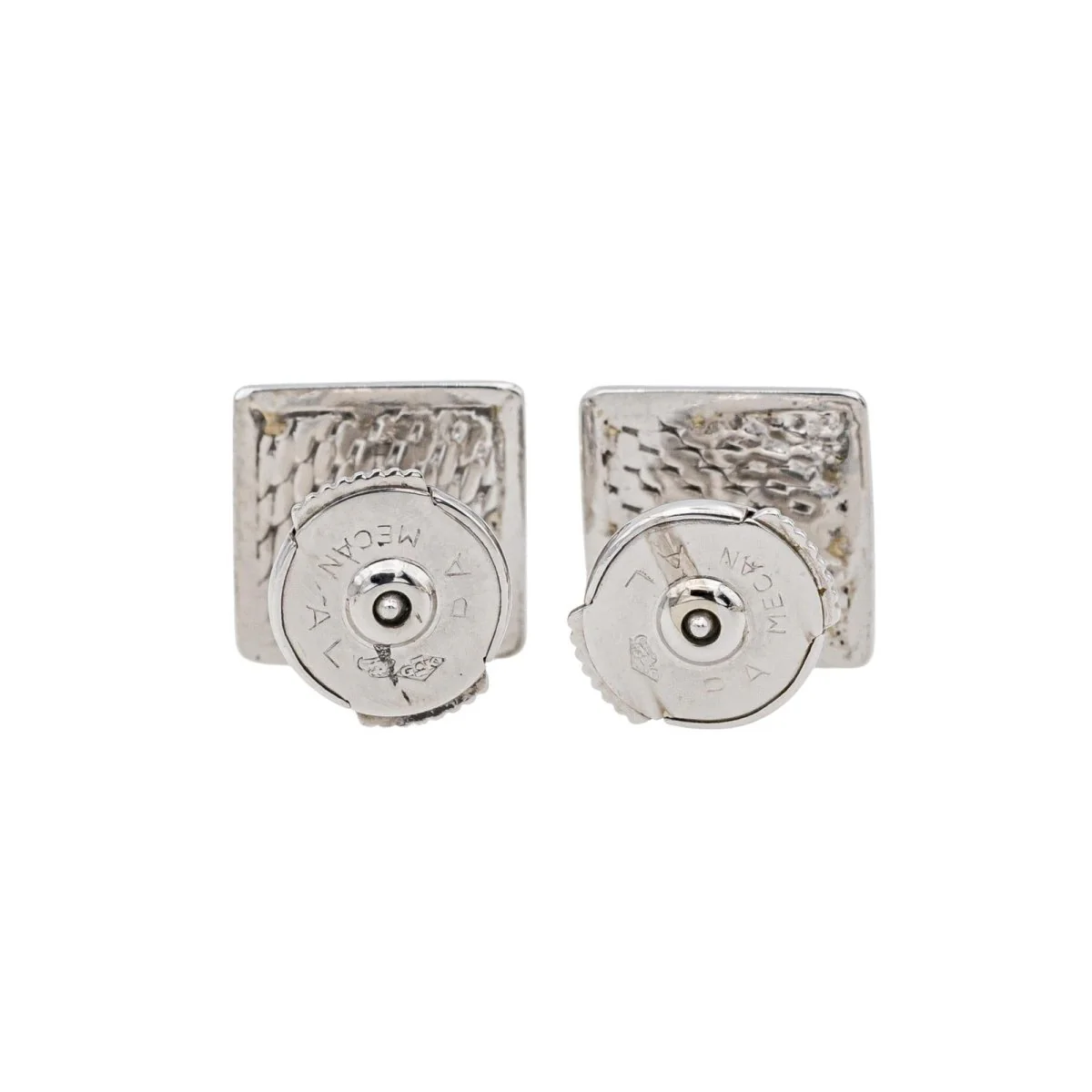 Boucles d'oreilles Puces en or blanc, émeraudes et diamants - Image 3