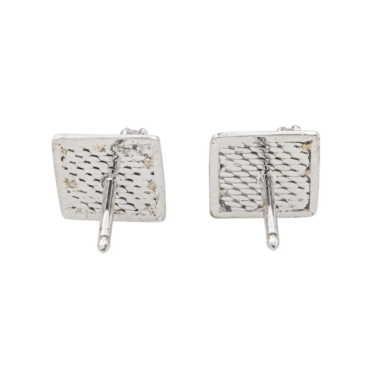 Boucles d'oreilles Puces en or blanc, émeraudes et diamants - Image 4