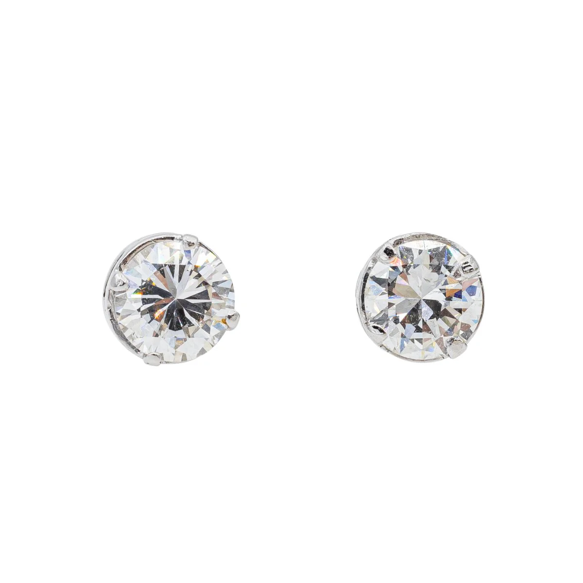 Boucles d'oreilles Puces Or blanc Emeraude - Image 5