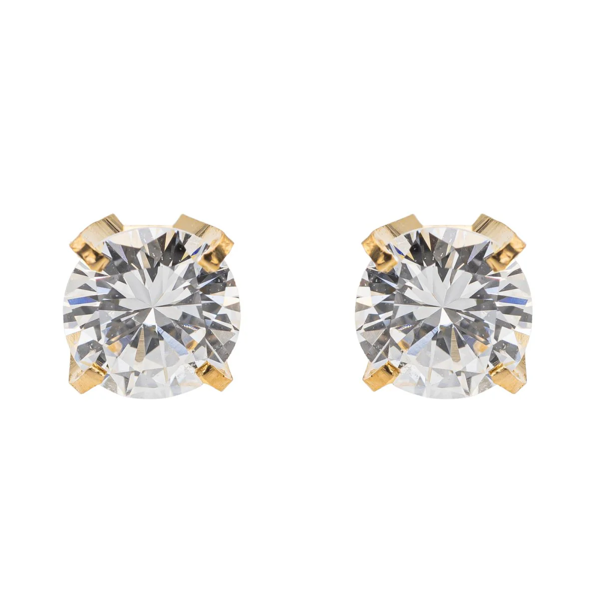 Boucles d'oreilles Puces Or jaune Diamant