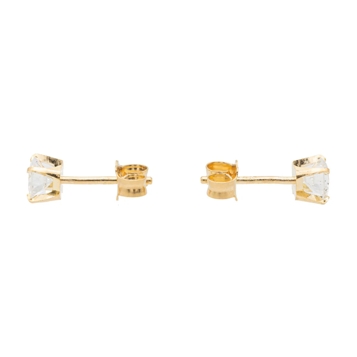 Boucles d'oreilles Puces Or jaune Diamant - Image 4