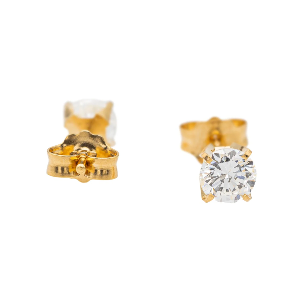 Boucles d'oreilles Puces Or jaune Diamant - Image 6