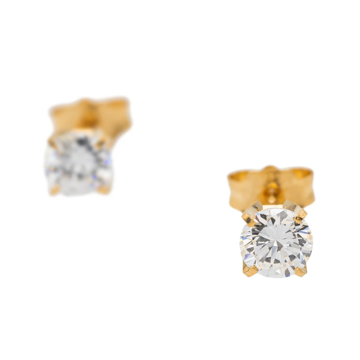 Boucles d'oreilles Puces Or jaune Diamant - Image 7
