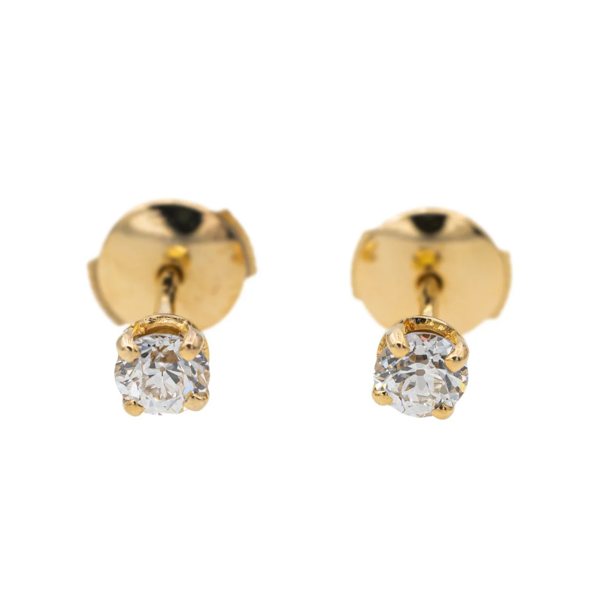 Boucles d'oreilles Puces Or jaune Diamant - Image 3