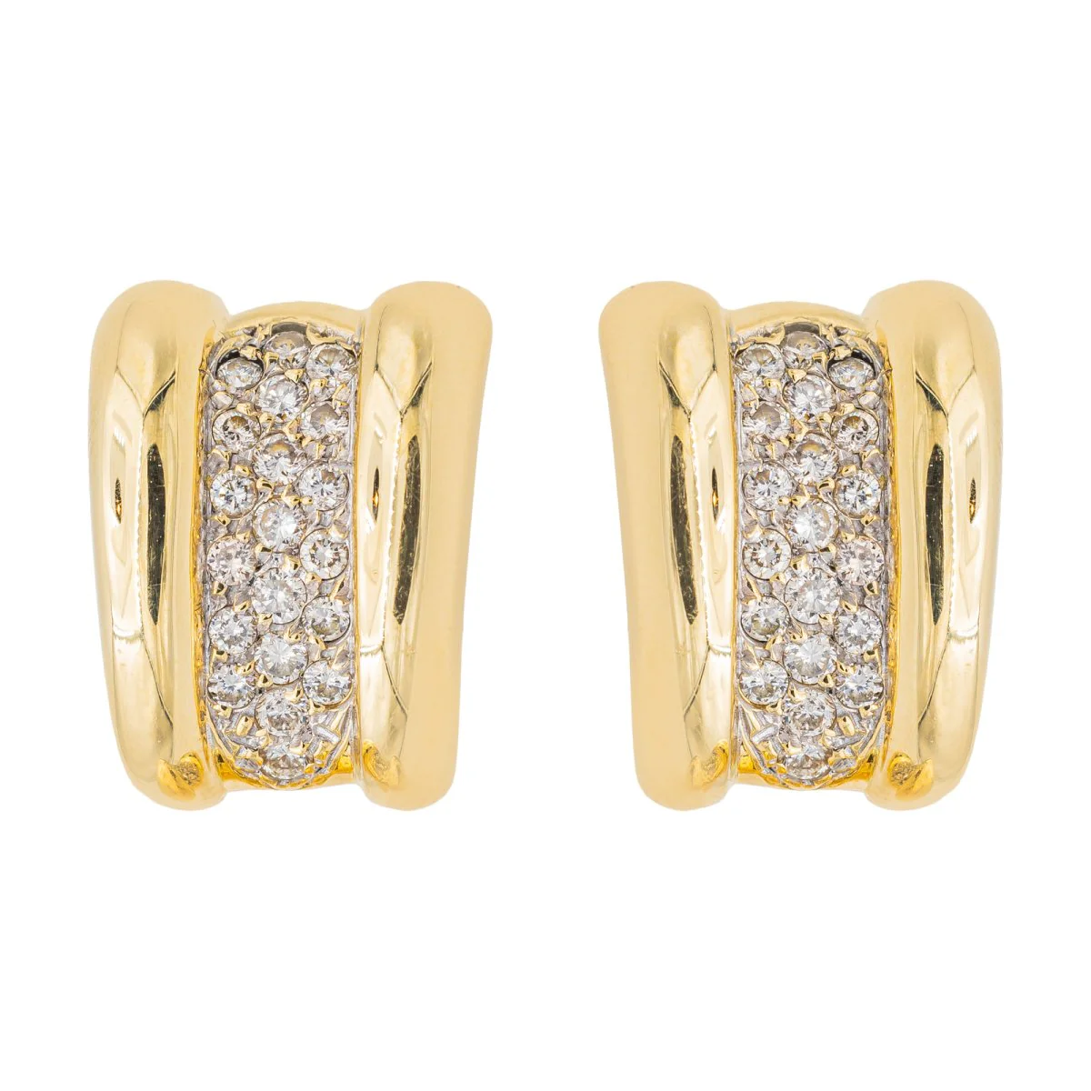 Boucles d'oreilles Puces Or jaune Diamant