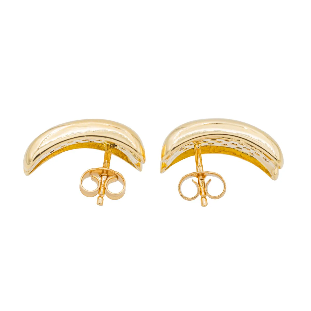 Boucles d'oreilles Puces Or jaune Diamant - Image 4
