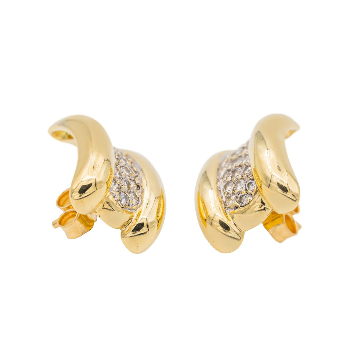 Boucles d'oreilles Puces Or jaune Diamant - Image 5