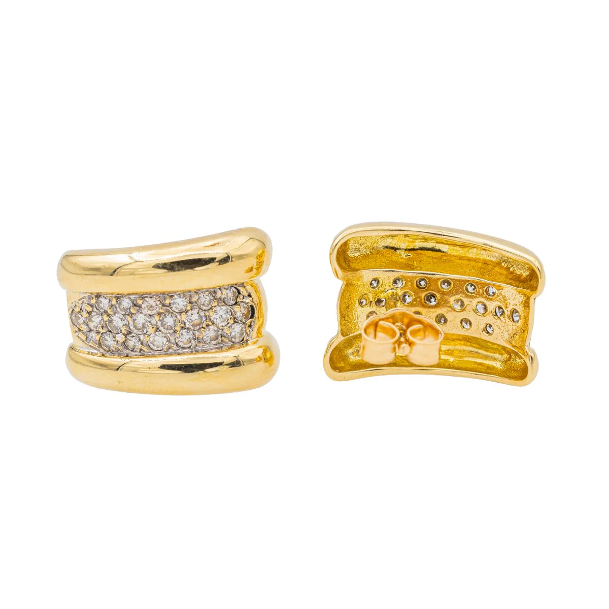 Boucles d'oreilles Puces Or jaune Diamant - Image 6