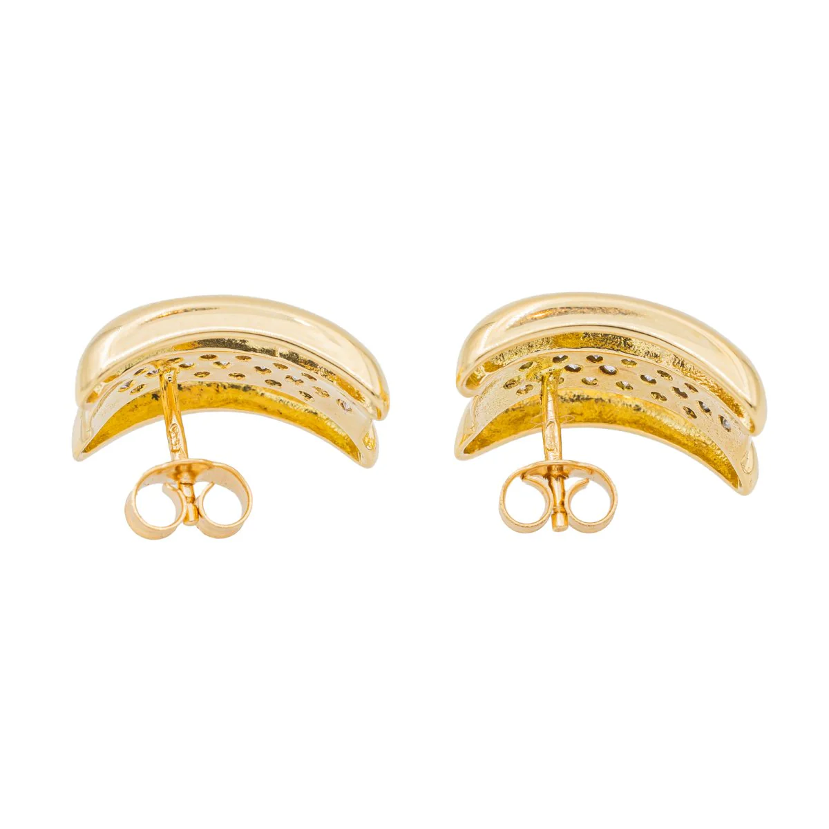 Boucles d'oreilles Puces Or jaune Diamant - Image 7