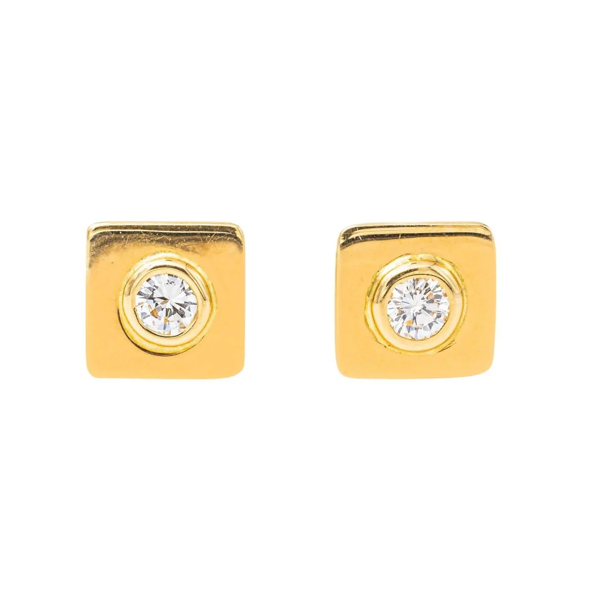 Boucles d'oreilles Puces Or jaune Diamant