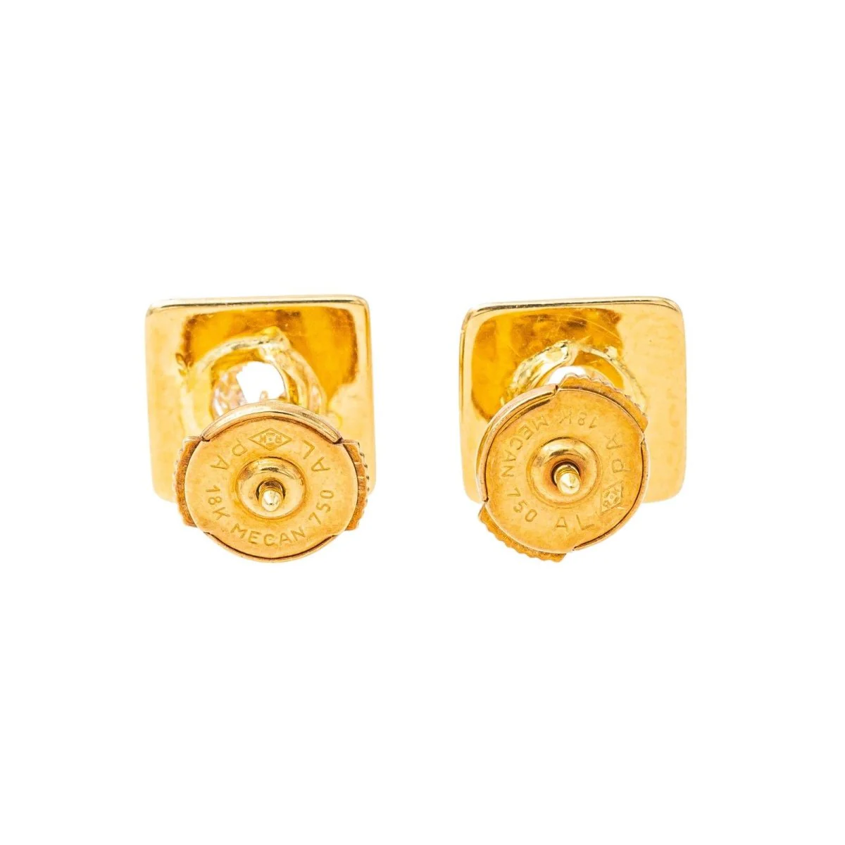 Boucles d'oreilles Puces Or jaune Diamant - Image 5