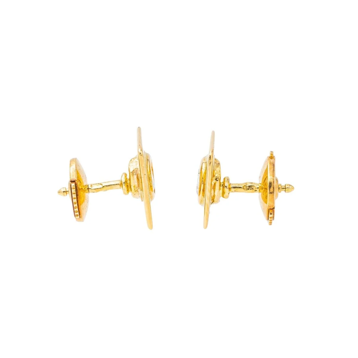 Boucles d'oreilles Puces Or jaune Diamant - Image 6