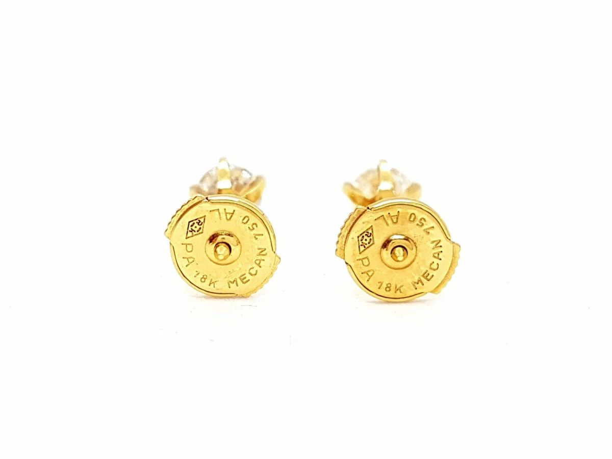 Boucles d'oreilles Puces Or jaune Diamant - Image 10
