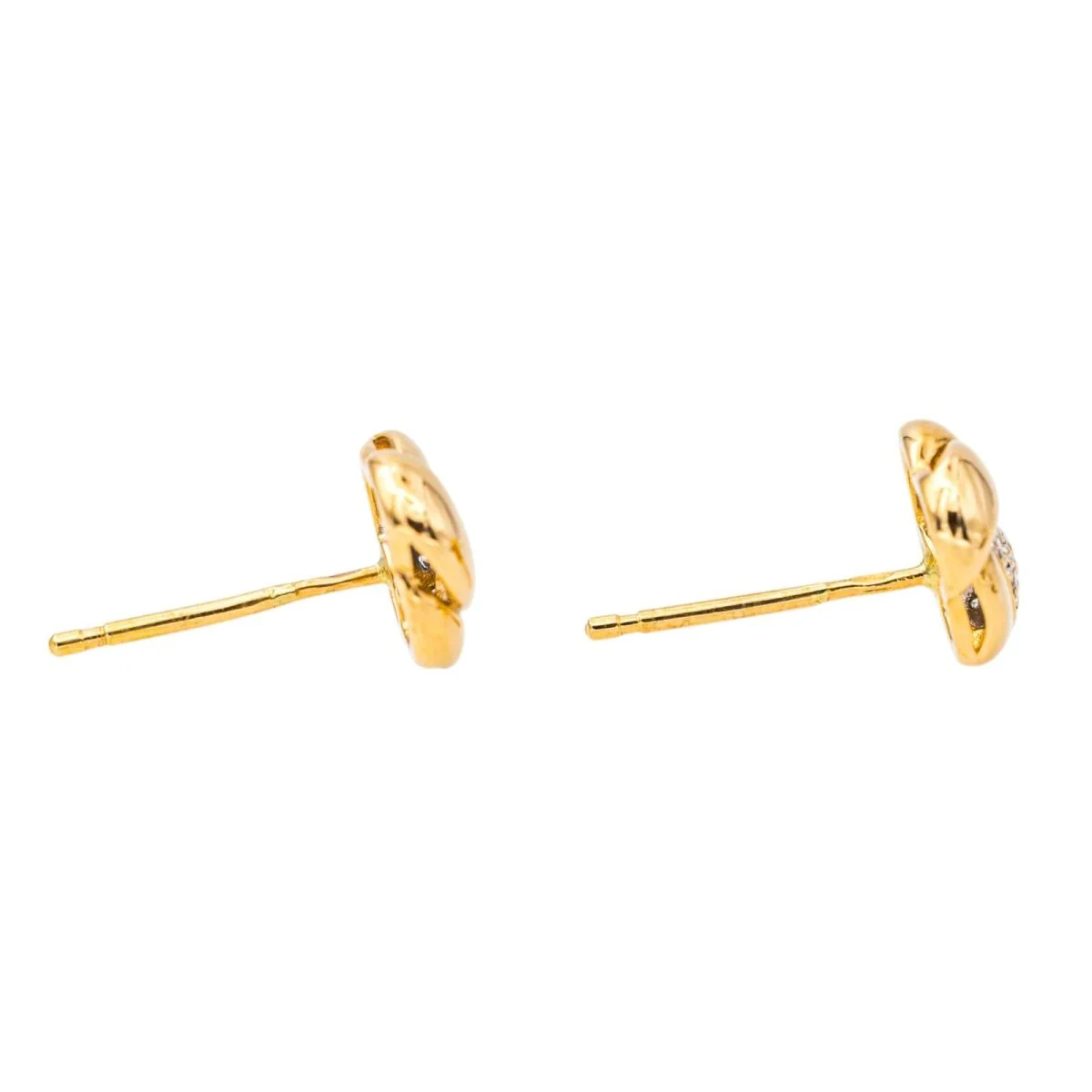 Boucles d'oreilles Puces en or jaune et diamants - Image 6