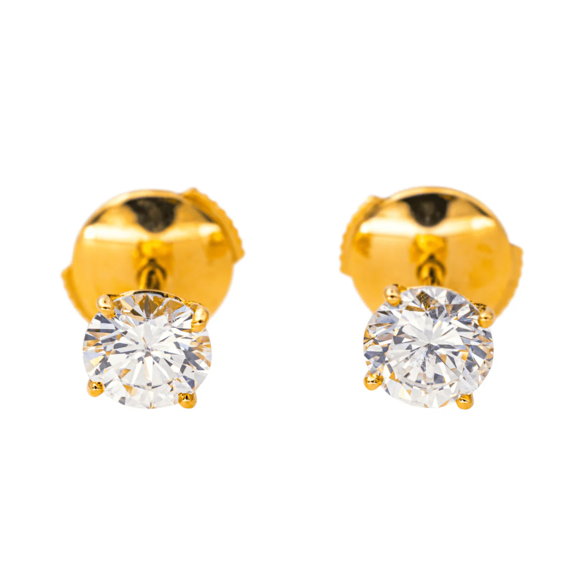 Boucles d'oreilles Puces en or jaune et diamants - Image 3