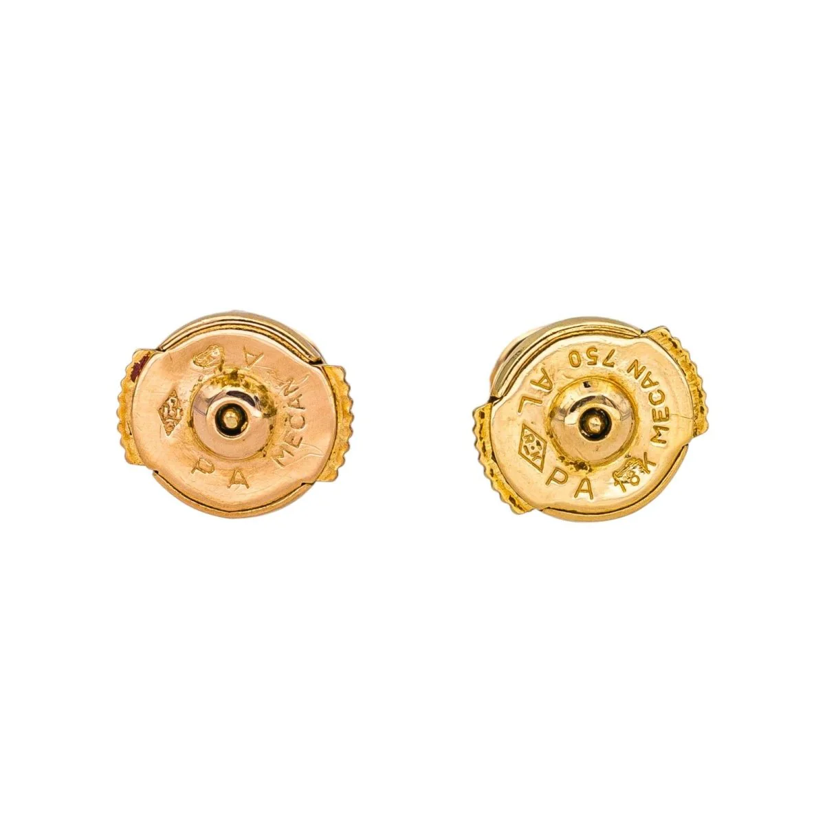 Boucles d'oreilles Puces en or jaune et diamants - Image 6
