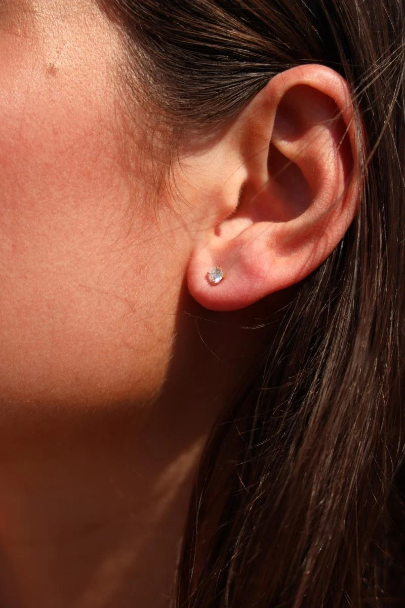 Boucles d'oreilles puces Or jaune Diamant - Image 2