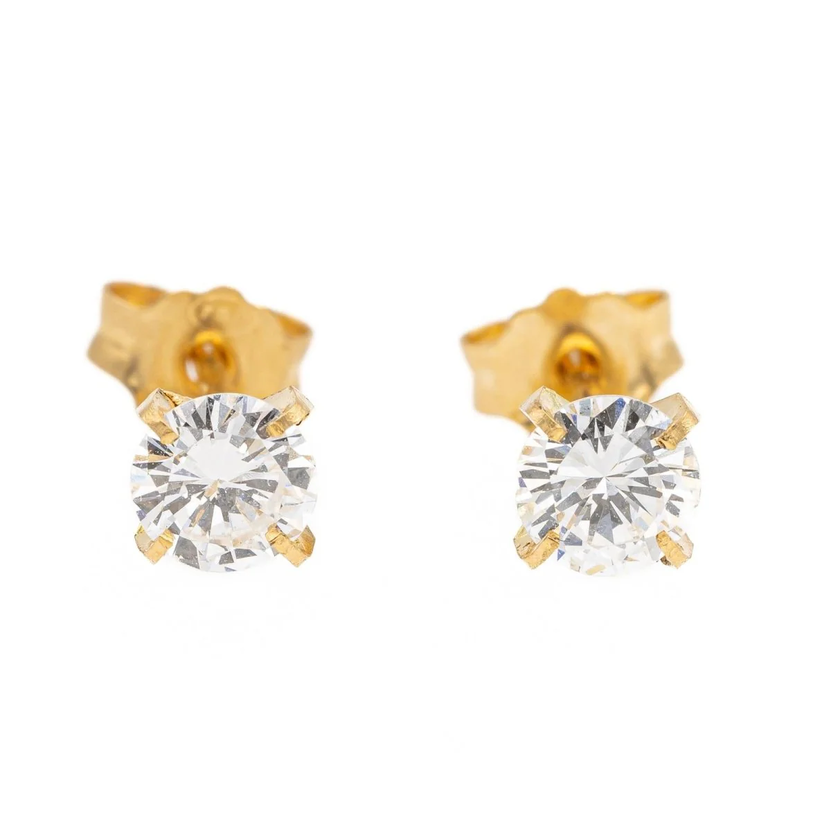Boucles d'oreilles puces Or jaune Diamant - Image 3