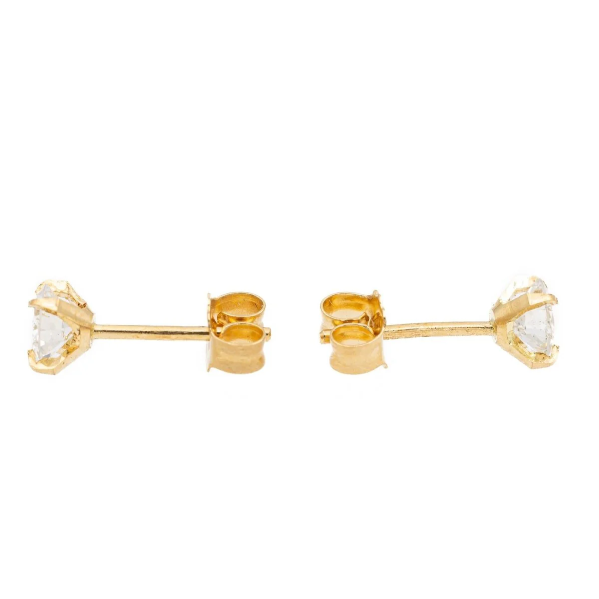 Boucles d'oreilles puces Or jaune Diamant - Image 4