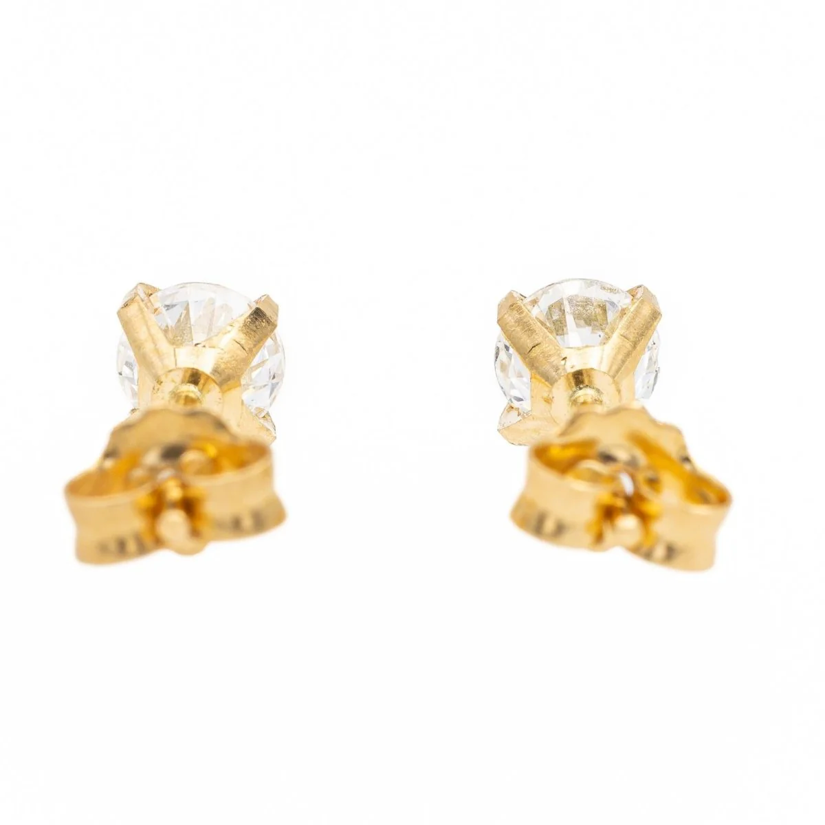 Boucles d'oreilles puces Or jaune Diamant - Image 5