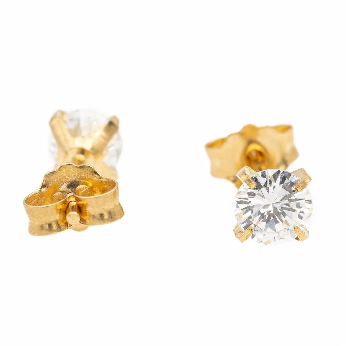Boucles d'oreilles puces Or jaune Diamant - Image 6