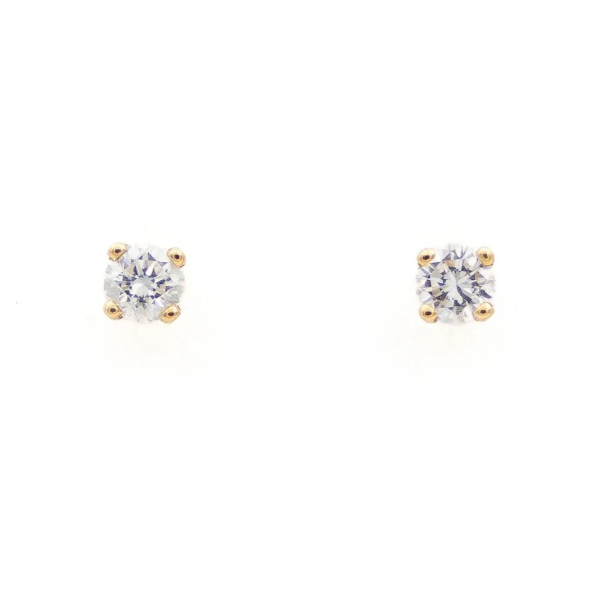 Boucles d'oreilles Puces Or jaune Diamant - Image 2