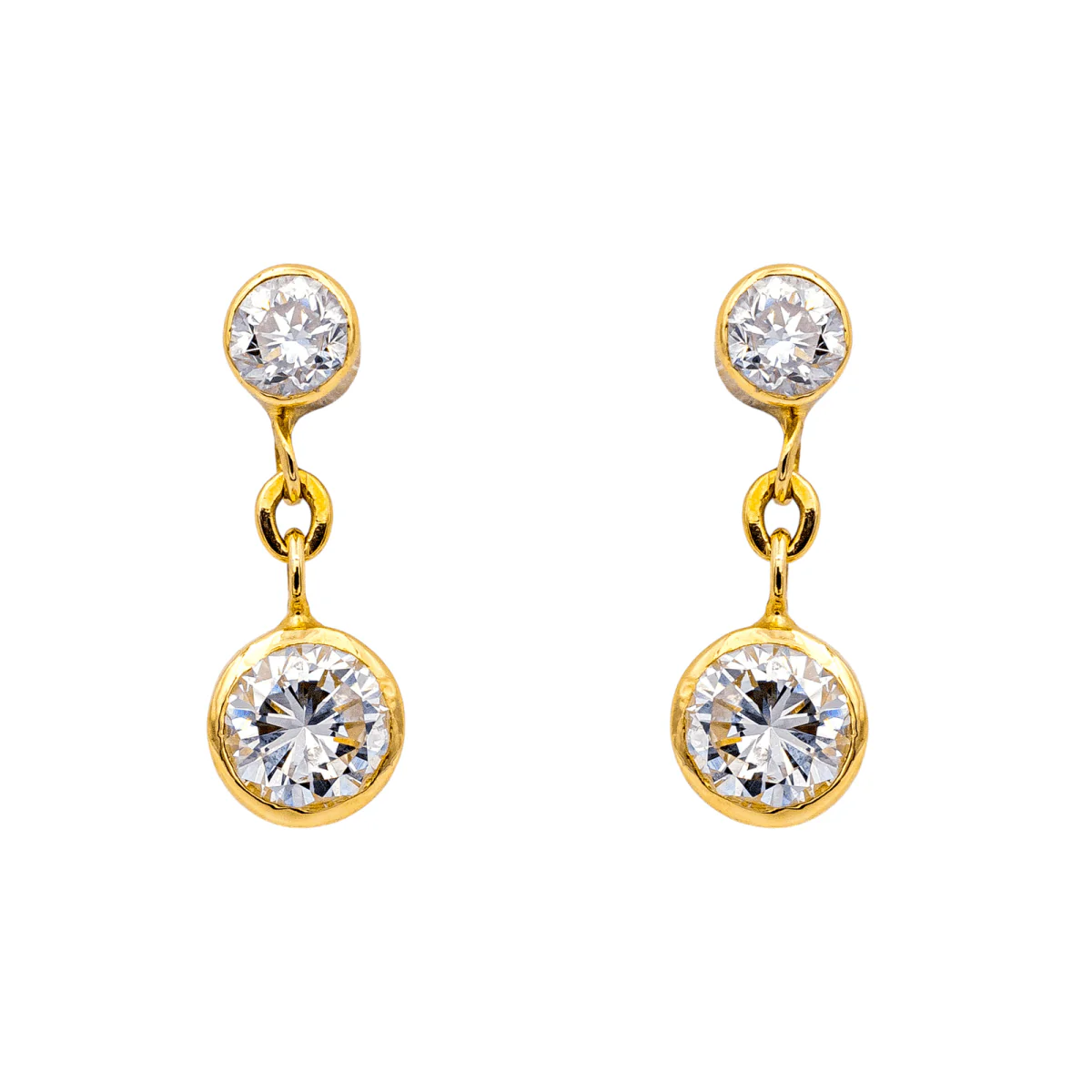 Boucles d'oreilles Puces en or rose et diamants