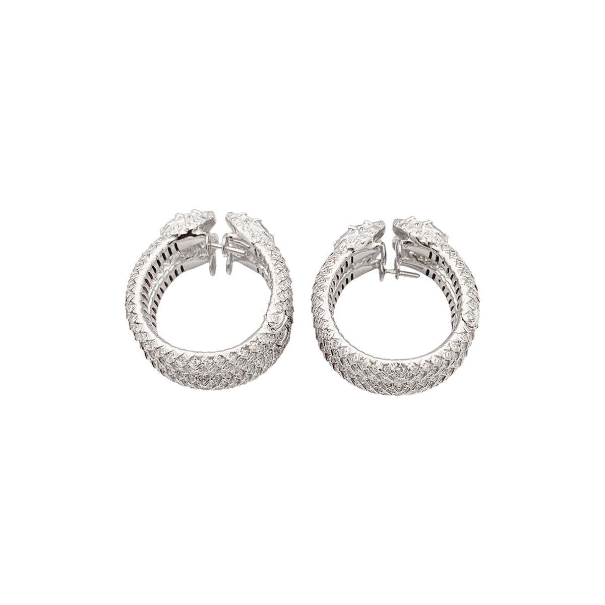 Boucles d'oreilles REPOSSI "Ophydienne" en or blanc et diamants - Image 6