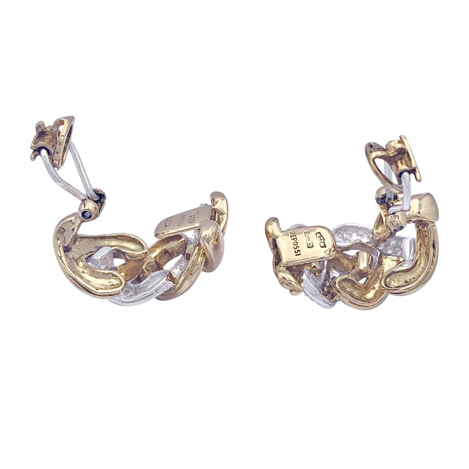 Boucles d'oreilles REPOSSI "Tresse" or et diamants - Image 4