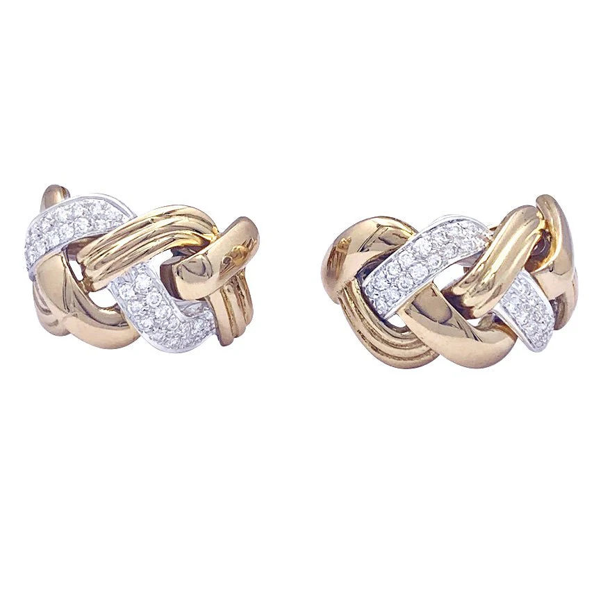 Boucles d'oreilles REPOSSI "Tresse" or et diamants - Image 5