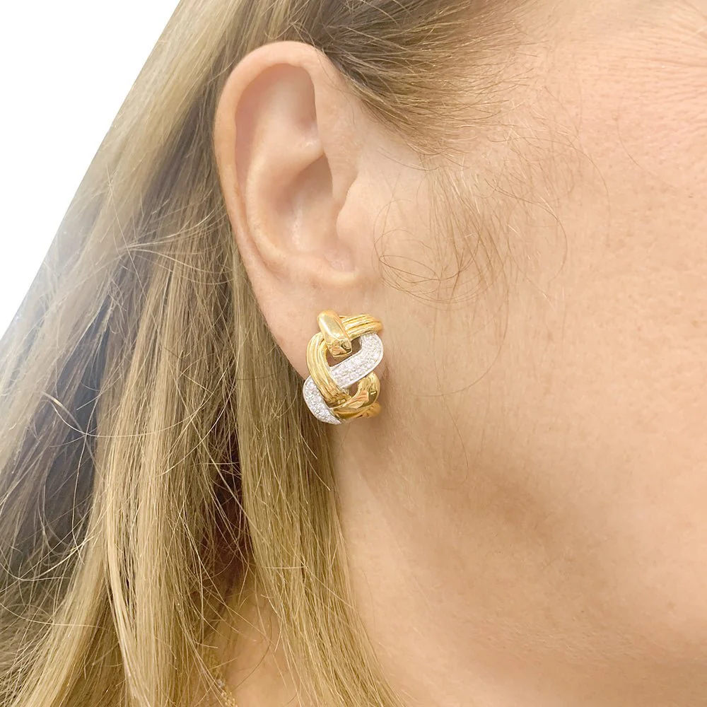 Boucles d'oreilles REPOSSI "Tresse" or et diamants - Image 6
