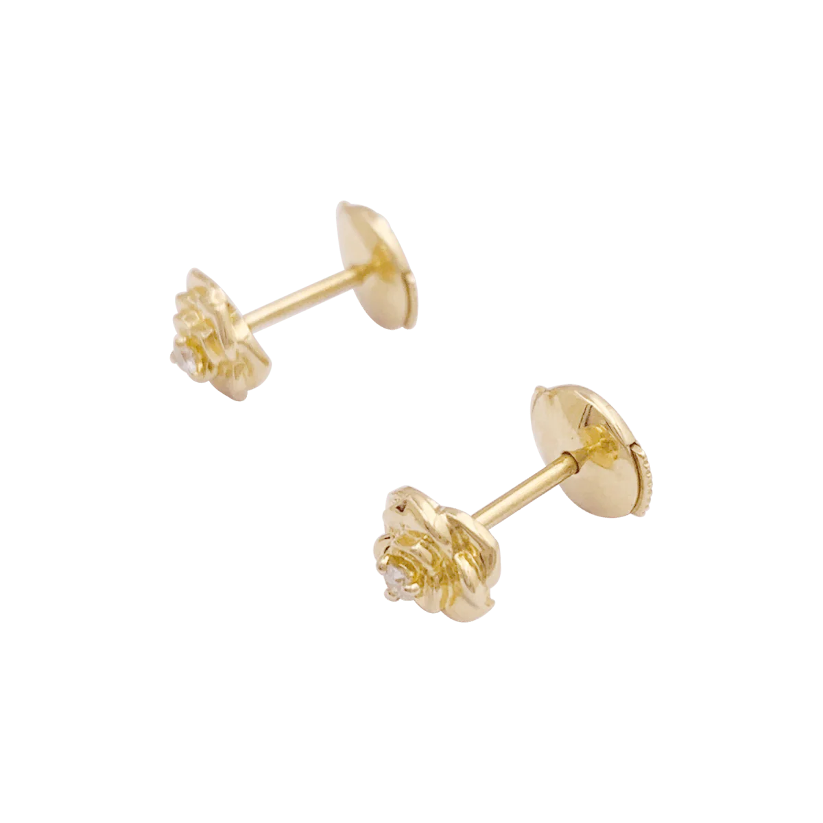 Boucles d'oreilles PIAGET "Rose Piaget" en or jaune et diamants - Image 4