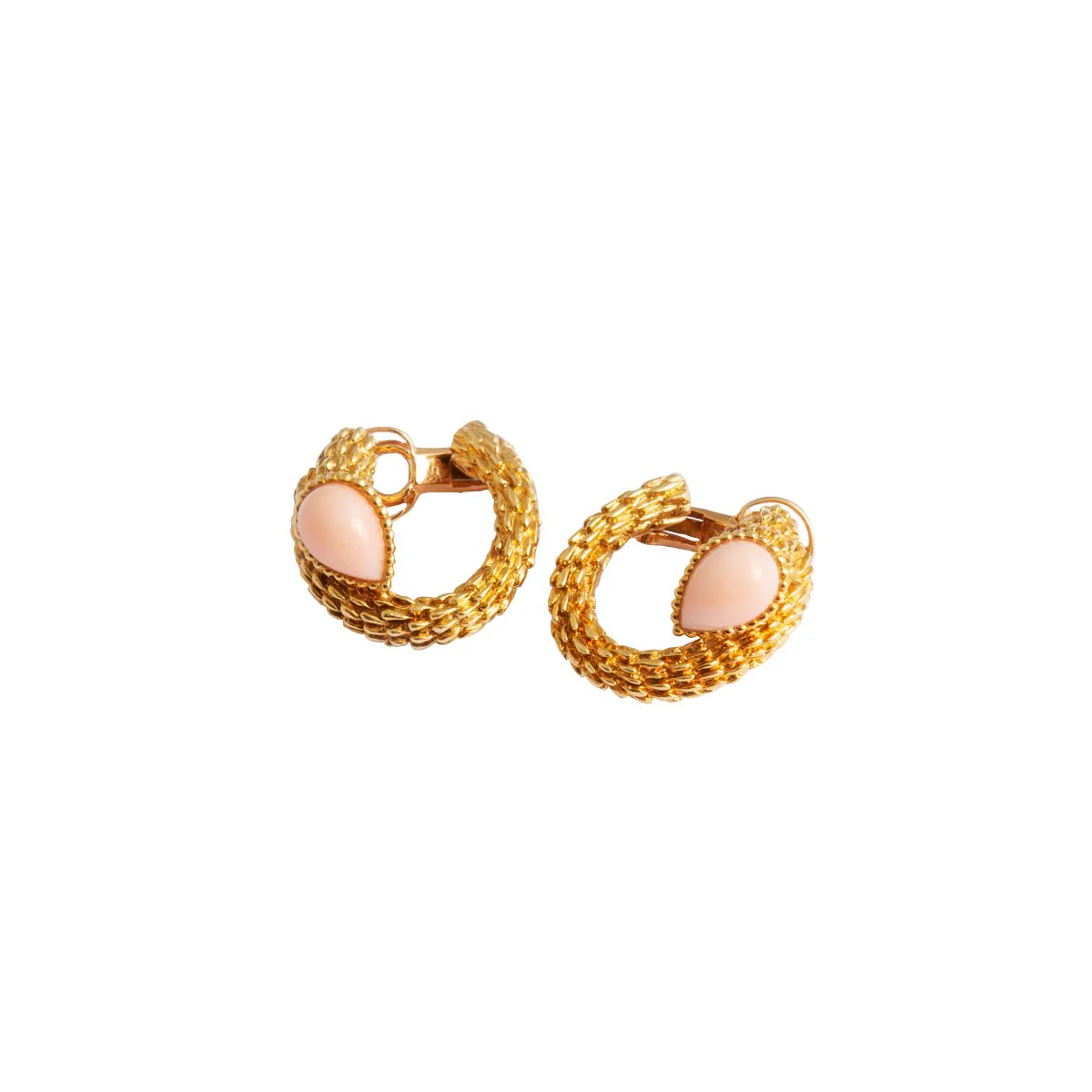 Boucles d'oreilles Clip BOUCHERON "Serpent Bohême" en or jaune et en corail