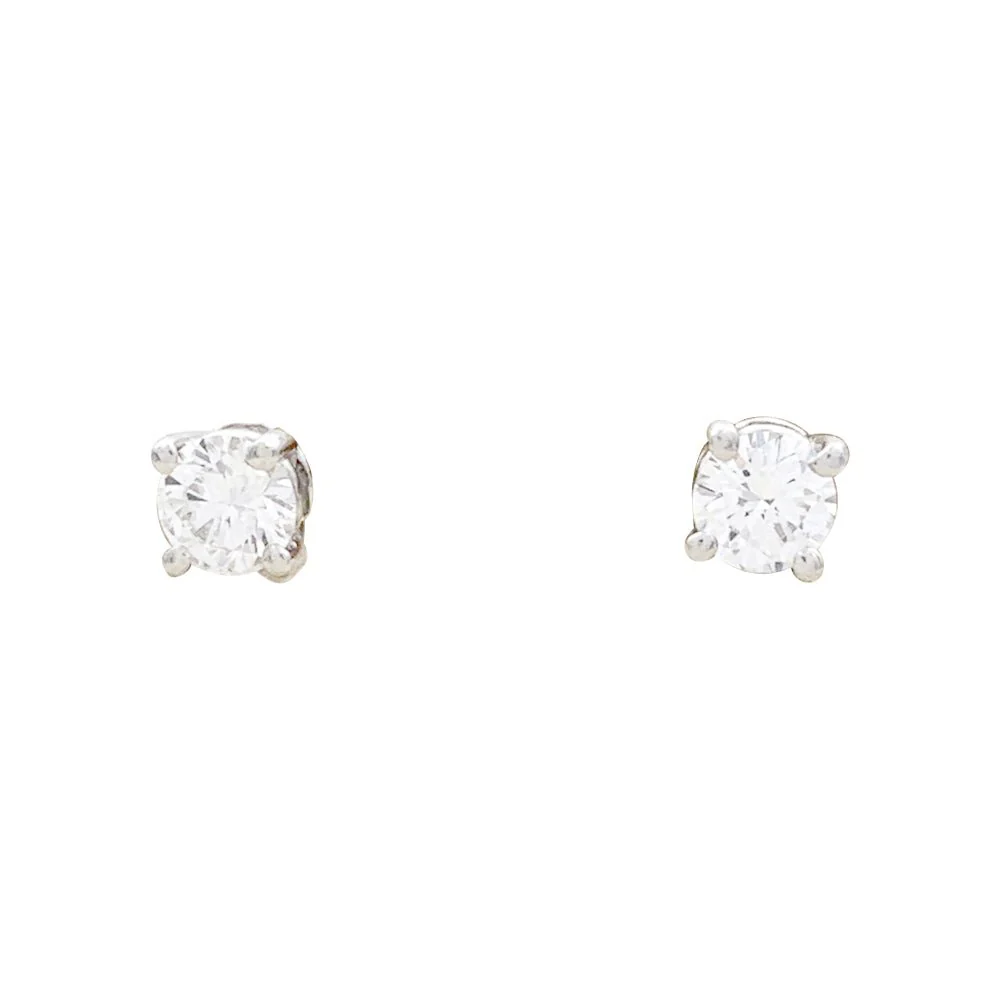 Boucles d'oreilles Puces TIFFANY & CO. en platine et diamants