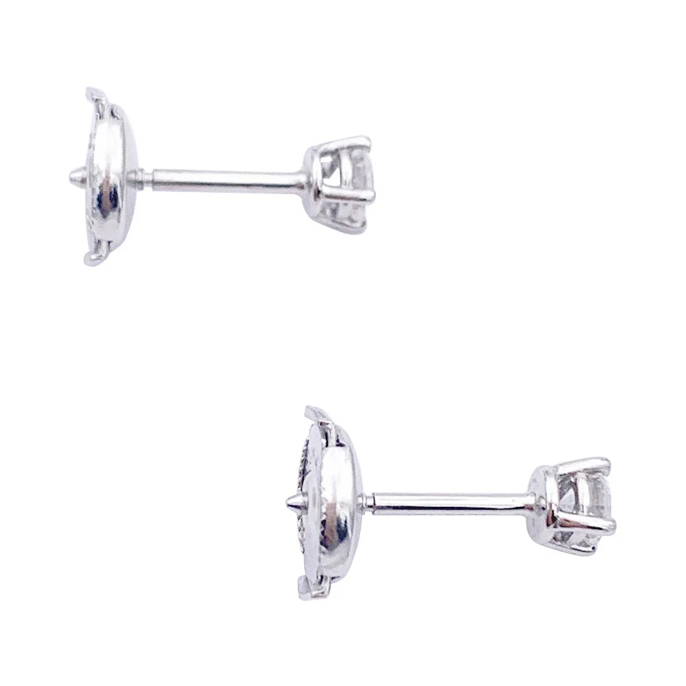 Boucles d'oreilles Puces TIFFANY & CO. en platine et diamants - Image 2