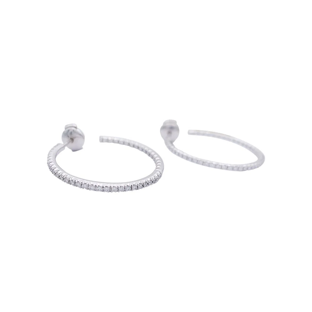 Créoles TIFFANY & CO, "Métro" en or blanc et diamant. - Image 3