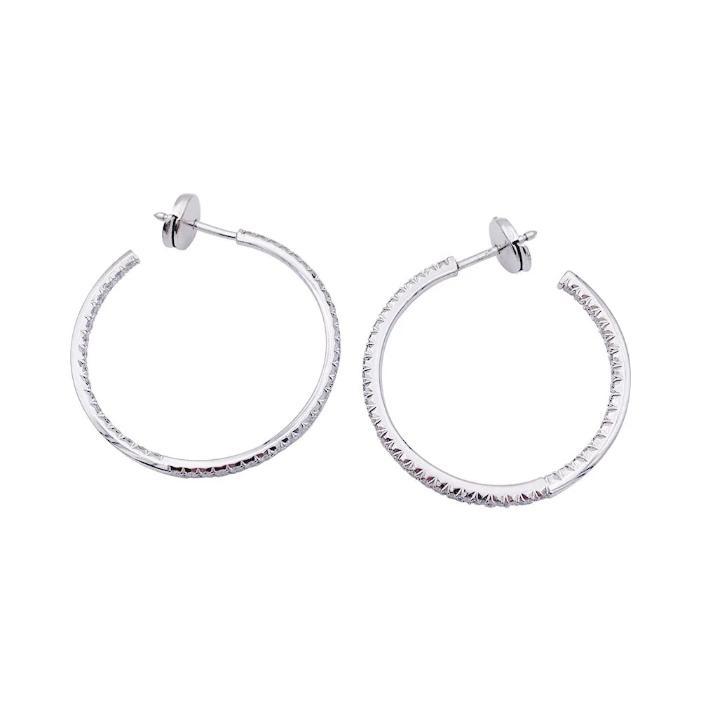 Créoles TIFFANY & CO, "Métro" en or blanc et diamant. - Image 5
