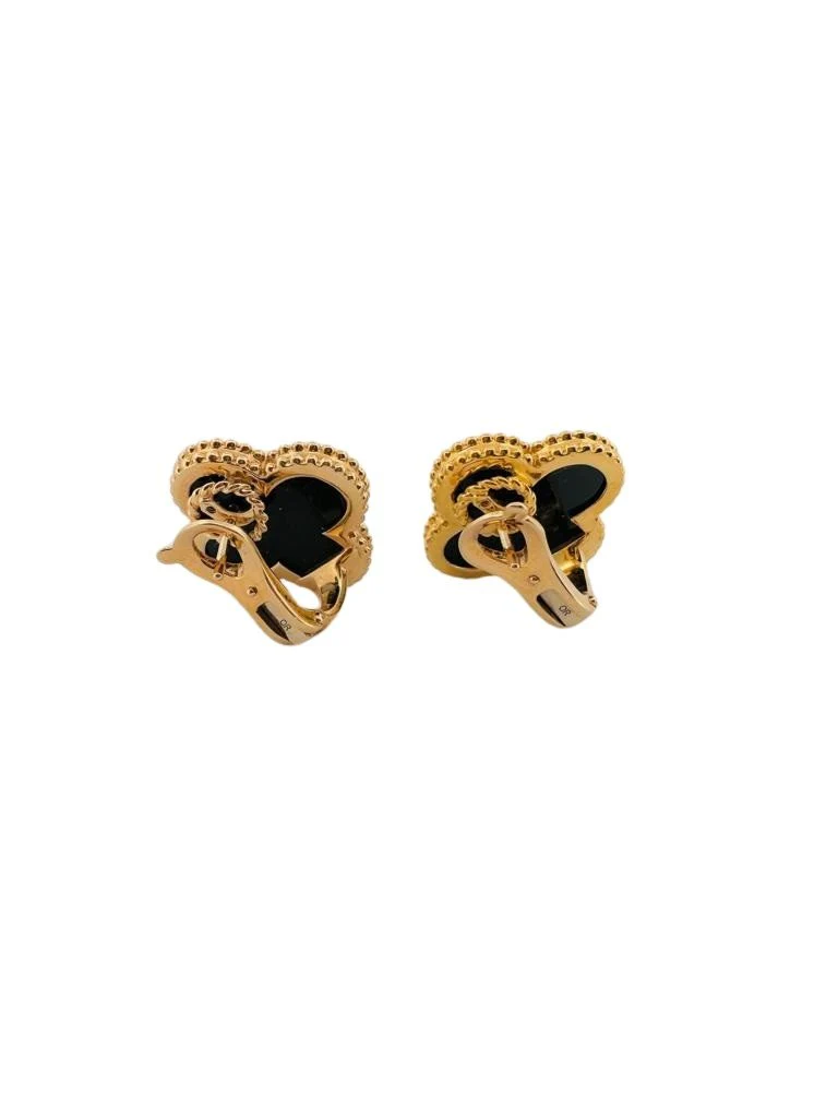 Boucles d'oreilles Clips VAN CLEEF & ARPELS en or jaune et onyx - Image 4