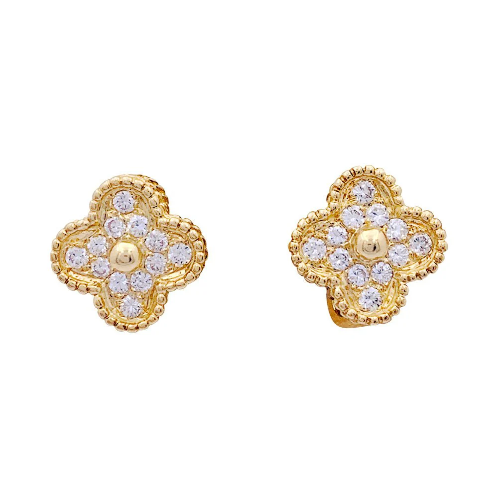 Boucles d'oreilles Van Cleef & Arpels, "Vintage Alhambra" en or jaune et diamant