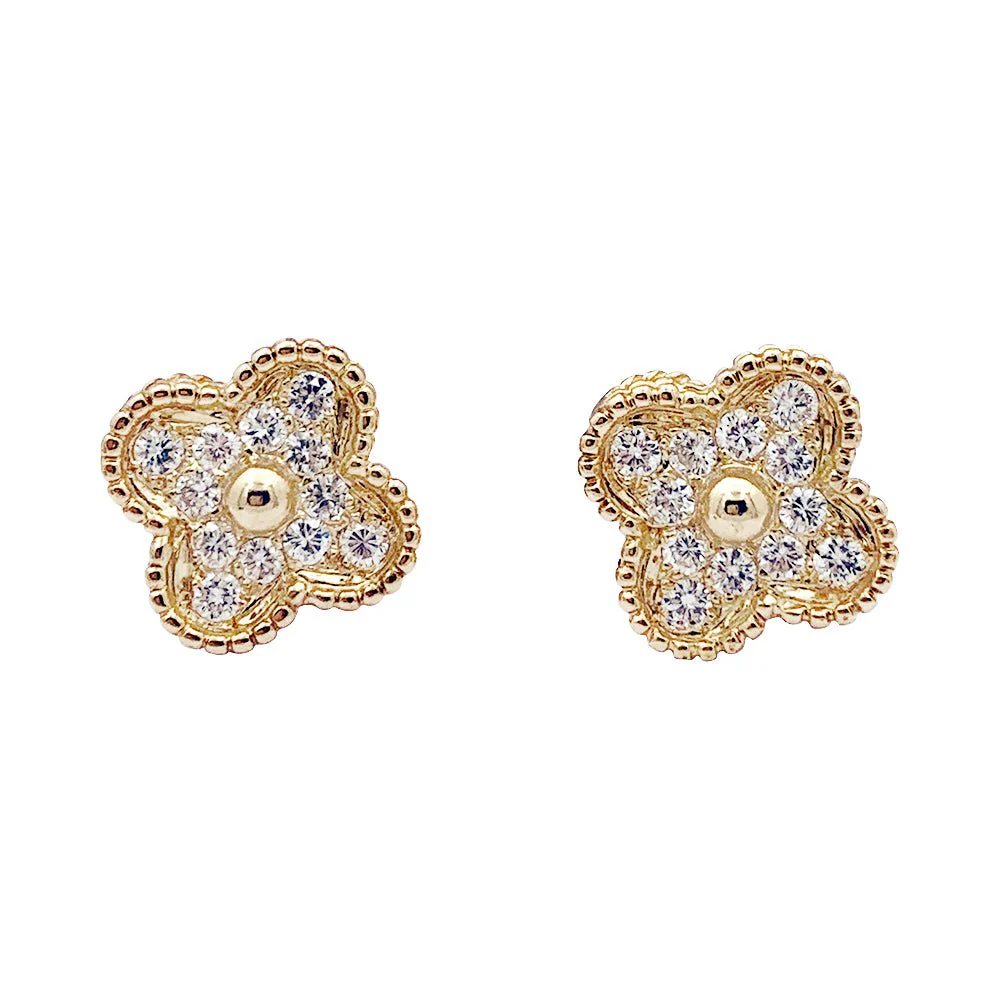 Boucles d'oreilles Van Cleef & Arpels, "Vintage Alhambra" en or jaune et diamant - Image 3